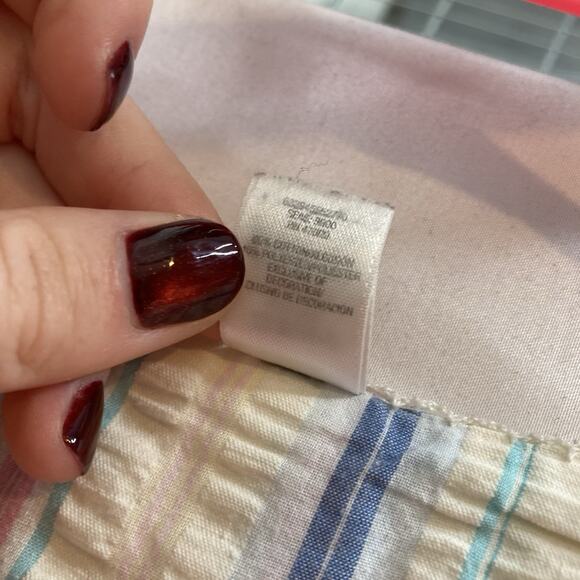 Vintage Kmart‎ Pink Women's Striped Seersucker Short Kaftan Size 1X Loungewear - Picture 7 of 14